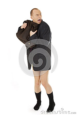 Funny joking businessman Stock Photo