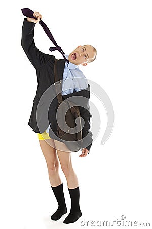 Funny joking businessman Stock Photo