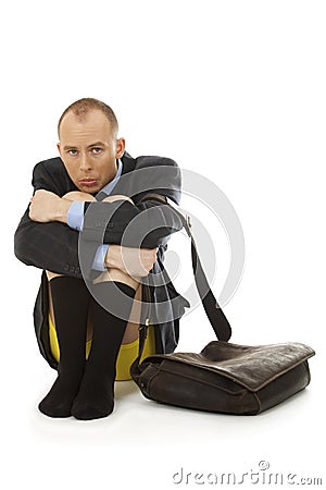 Funny joking businessman Stock Photo