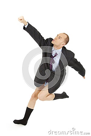 Funny joking businessman Stock Photo