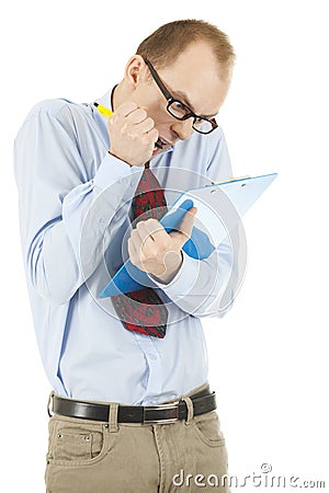 Funny joking businessman Stock Photo