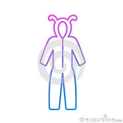 Funny jumpsuit outline icon. Homewear and sleepwear. Purple gradient symbol. Isolated vector illustration Cartoon Illustration