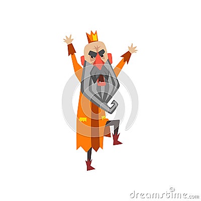 Funny king character shouting, king in rage cartoon vector Illustration Vector Illustration
