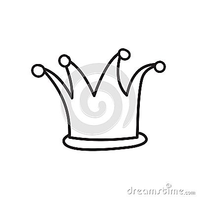 Funny king, queen, princess crown. Royal symbol Cartoon Illustration