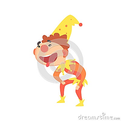 Funny laughing jester colorful cartoon character vector Illustration Vector Illustration