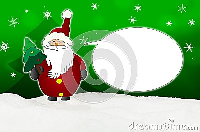 Funny and laughing Santa Claus Comic balloon Stock Photo