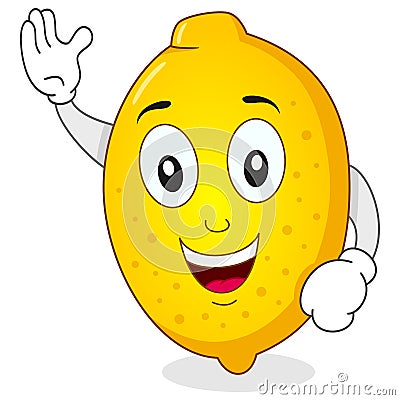 Funny Lemon Character Smiling Vector Illustration