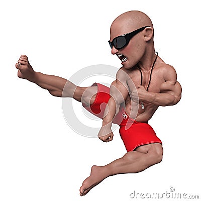 Funny life guard cartoon Stock Photo