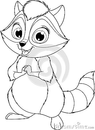 Funny little raccoon Vector Illustration