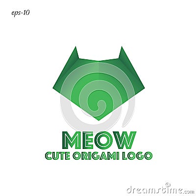 Funny logo cat Geometric abstraction Vector Illustration
