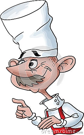 Funny looking Cartoon Chef Vector Illustration