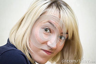 Funny Looking Woman Stock Photo