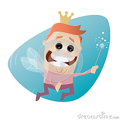 Funny male cartoon fairy Vector Illustration