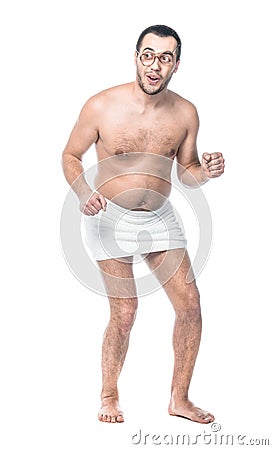 Funny man standing Stock Photo