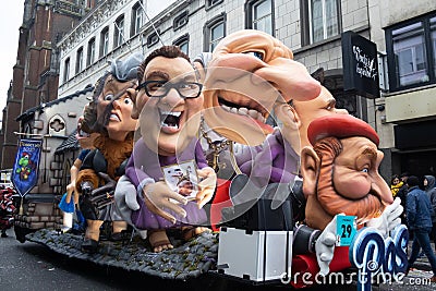 Funny Mardi Gras caricatures, Aalst Carnival 2023 Editorial Stock Photo