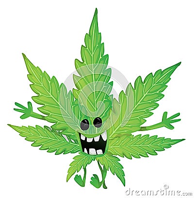 Funny marijuana leaf Vector Illustration