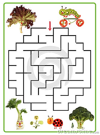 Funny maze game for Preschool Children. Stock Photo