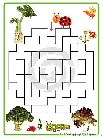 Funny maze game for Preschool Children. Stock Photo