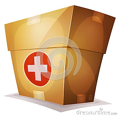 Funny Medicine Box For Ui Game Vector Illustration