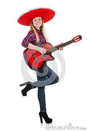 Funny mexican with sombrero Stock Photo