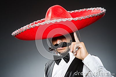 Funny mexican with sombrero Stock Photo