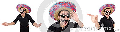 The funny mexican with sombrero in concept Stock Photo