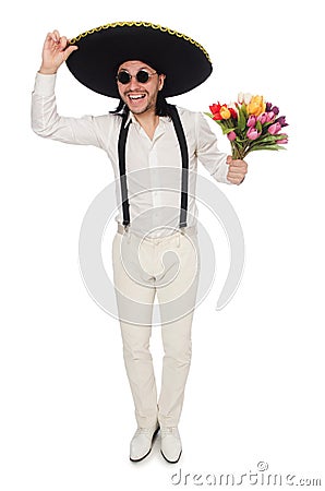 Funny mexican with sombrero hat Stock Photo