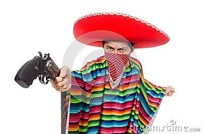 Funny mexican with weapon Stock Photo