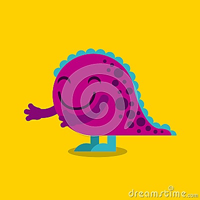 Funny monster character icon Vector Illustration