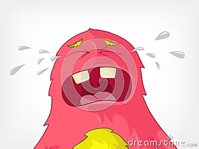 Funny Monster. Cry. Vector Illustration