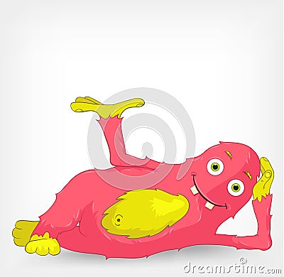 Funny Monster. Relaxation Vector Illustration