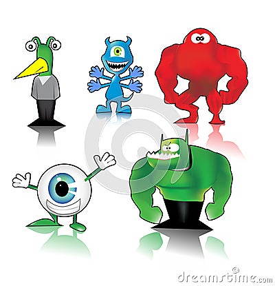 Funny monsters Vector Illustration