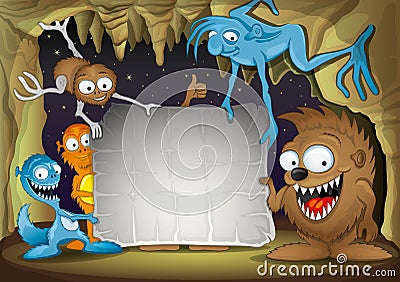 Funny monsters. Vector Illustration