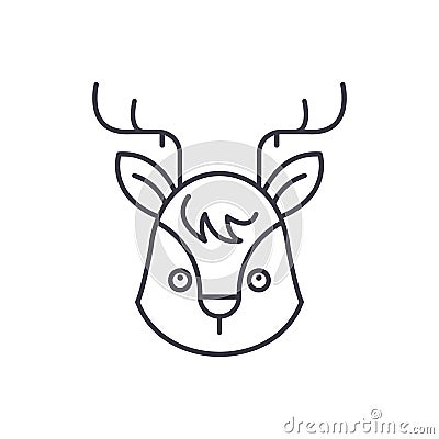 Funny moose line icon concept. Funny moose vector linear illustration, symbol, sign Vector Illustration