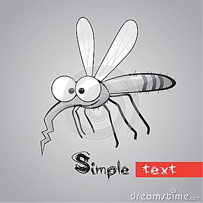 Funny mosquito Vector Illustration