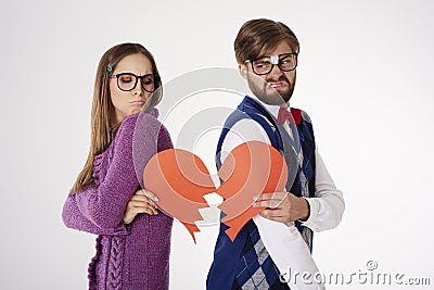 Funny nerd couple Stock Photo