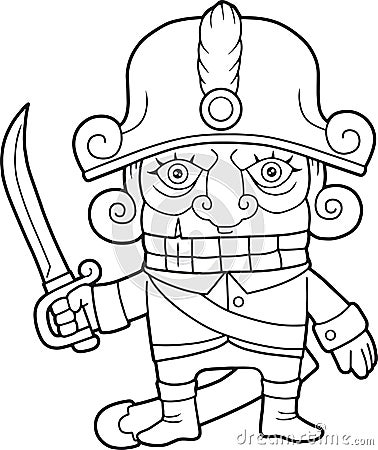 Funny nutcracker, coloring book Vector Illustration