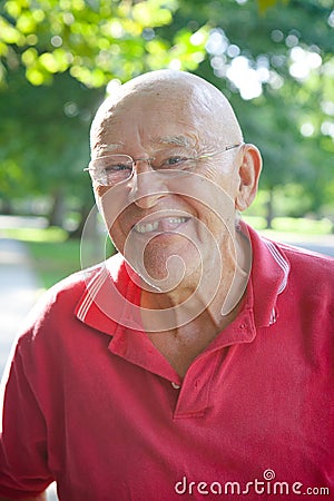 Funny Old Man Missing Tooth Stock Photo