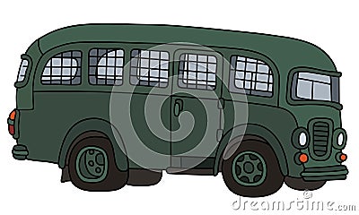 Funny old prison bus Vector Illustration