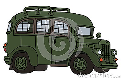 Funny old prison bus Vector Illustration