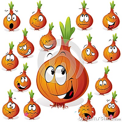 Funny onion cartoon Vector Illustration