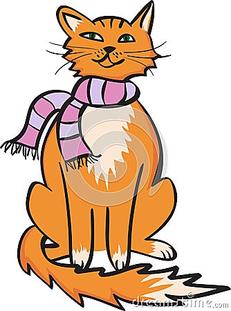 Funny orange cat Vector Illustration