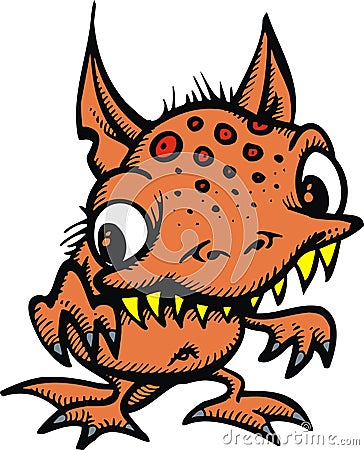 Funny orange creature Vector Illustration