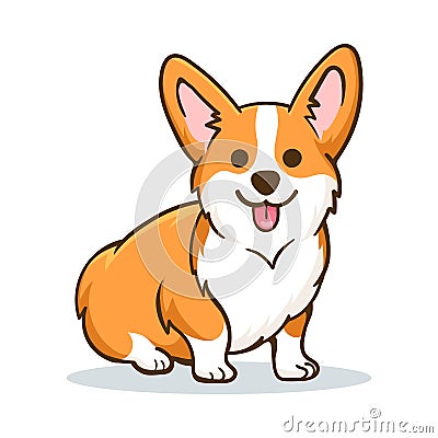 Funny orange welsh corgi Vector Illustration