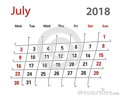 2018 funny original grid Luly creative calendar Cartoon Illustration