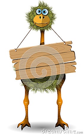 Funny ostrich Vector Illustration