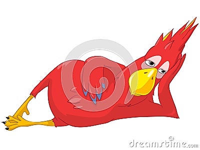 Funny Parrot. Relaxation. Vector Illustration