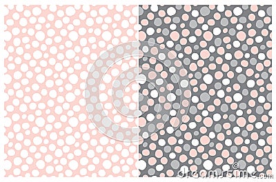 Funny Pastel Color Dotted Print. Geometric Seamless Vector Patterns. Vector Illustration