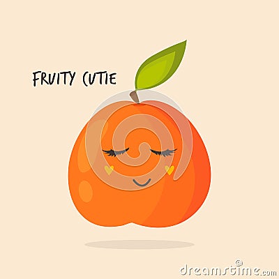 Funny peach character design Vector illustration Vector Illustration