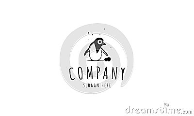 Funny Penguin vector logo image Vector Illustration